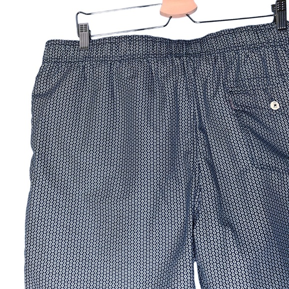 Ted Baker London Swim Trunks Shorts Mesh Lined Navy Blue White Patterns XXL - Picture 8 of 12